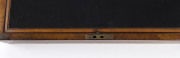 Rare and early Colonial Australian writing slope, musk with ebony string inlay and flush carry handles, Tasmanian origin circa 1840, fitted interior with crown top ink bottles, ​17cm high, 52cm wide, 27.5cm deep - 6