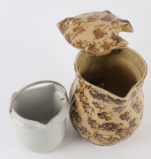 SUNSHINE ELECTRIX mottled brown glazed electric kettle with rare ceramic insert, circa 1920, 23cm high, 24cm wide - 5