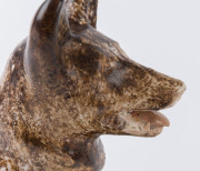 McHUGH pottery kelpie dog doorstop, incised "H. McHugh, Tasmania", 21cm high, 34cm wide - 3