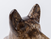 McHUGH pottery kelpie dog doorstop, incised "H. McHugh, Tasmania", 21cm high, 34cm wide - 5