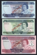 BANKNOTES - World: SOLOMON ISLANDS: $2, $5 & & $10 'SPECIMEN' banknotes, each note numbered '006214', in original Franklin Mint envelope; a/Unc.