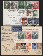 GERMANY: GERMANY - ALLIED OCCUPATION: 1949 Hanover Trade Fair M/S (plus low value Buildings issues) on 1949 airmail cover to Melbourne, some light staining and opening tear affecting upper edge of M/S Cat &pound;450 used; also 1953 Federal Republic cover with b
