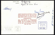 AUSTRALIA: Aerophilately & Flight Covers: THE 50th ANNIVERSARY OF THE FIRST TRANS-PACIFIC FLIGHT: 9 June 1978 (AAMC.1846a) Special cover flown from Brisbane to Sydney and bearing the signatures of more than 30 aviators who played significant roles in the - 2