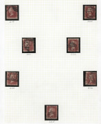 GREAT BRITAIN: 1864-79 (SG.43-44) QV 1d Red shades, being a complete set of Plate Numbers between 71-225 (except Plate 77), all identified, mainly fine, Cat &pound;2,200. (151) - 3