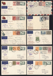 AUSTRALIA: Aerophilately & Flight Covers: 1935 SOUTH AUSTRALIA First Flight selection comprising Australian Transcontinental Airways (Aug.19) AAMC.522-523 Adelaide-Farina, Adelaide-Oodnadatta, Adelaide-Alice Springs & Adelaide-Darwin; (Oct.7) #536 Holyman Airways Melbourne-Canberra-Melbourne addressed to Adelaide; (Oct.29) #551 Adelaide Airways Adelaide-Mt.Gambier-Adelaide; (Nov.25) #558-59 Adelaide-Port Lincoln & Port Lincoln-Adelaide; (Nov.26) #562-63 Adelaide-Broken Hill (registered) & Broke