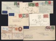 AUSTRALIA: Postal History: LATE FEE COVERS: Selection of covers sent at a variety of rates with well struck 'LATE FEE' datestamps and/or handstamps including 1906 NSW to California sent at 2&frac12;d letter rate plus 2&frac12;d Late Fee with fine strike of 'LATE FEE PA - 2