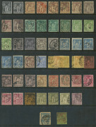 FRANCE: 1849s-1880s array on Hagners with 1849 10c Ceres, 1853 Napoleon to 40c (2) & 80c (2), perforated Napoleons to 30c, 40c (3) & 80c, perforated Ceres to 30c, 40c & 80c (2), Peace & Commerce to 1f (3) & 5f incl. 75c black & orange; condition variable. - 2