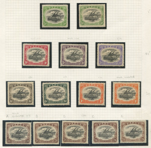 PAPUA: 1907-11 Large 'PAPUA' Wmk Crown over double-lined 'A' mint selection with 1907-10 Perf.11 ½d and 2/6d and 1910-11 Perf.12½ ½d to 1/- (2, one Wmk Inverted), and 2/6d Type B (2) and Type C (2), generally fine mint with 2½d, 4d, one of the 1/- values 