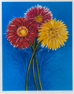 GARRY McEWAN, Gerbera Trio, screenprint, numbered 89/250, titled and signed in lower margin,