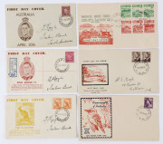 AUSTRALIA: First Day & Commemorative Covers: 1938-1969 bundle of mostly illustrated pre-decimal FDCs, serviced in South Australia, including 1938 KGVI 1&frac12;d Brown, 9d Platypus (registered at Pinnaroo), KGVI 1/4d (registered at Tailem Bend), later KGVI issu