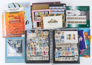 AUSTRALIA: Decimal Issues: POSTAGE: 1966-2000s array with 1966-80s duplicated stock in display folder, plus a small selections of 1990s-2000s stamp packs and other oddments, values to $5 Gardens blocks of 4 (2) and $10 Roberts block of 4 and strip of 3; face value $460+