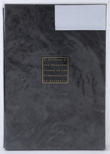 AUSTRALIA: General & Miscellaneous: 1999 "A Selection of the Engraved Stamps of the Commonwealth of Australia" comprising 28 reprinted die proofs in black on archival paper, including KGV 1d Engraved, 2d Harbour Bridge, £1 Robes & £1 Arms, housed in original album with slipcase. Pristine condition. Retail $300+