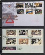 AUSTRALIA: First Day & Commemorative Covers: 1992-2000 collection of unaddressed FDCs on 100+ Hagners in three matching Australia Post FDC albums with better issues including 1992 Box Link, 1993 Counter Printed Threatened Species and Kangaroo & Koala sets - 2