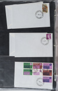 AUSTRALIA: Decimal Issues: 1966-1980s Collection in 3 volumes with hand-addressed FDI covers, 1960s-70s Sigma FDCs, 1970 Famous Australian booklet pane on 4 illustrated FDCs (unaddressed); also Famous Australians booklets, early stamp packs including 1st - 3