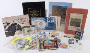 AUSTRALIA: Decimal Issues: AUSTRALIA POST 'PRODUCT': including 1984 Yearbook, 1990 "Colonial Collection" & 1992 "Gaining Ground" Landcare stamp books, 2013 Black Caviar stamp pack, 2013 Centenary of First Commonwealth bank note PNC (retail $30+); also fo