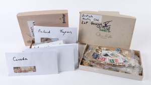 WORLD - General & Miscellaneous Lots: GB & WORLD: accumulation with GB KGV (+ few QV) issues on paper, with likely postmark interest (noted 'STOGUMBER'), plus later KGVI/QEII issues; also world in envelopes including Canada with QV Small Queens & KGV to 50c, France, Italy, Japan, New Zealand & USA.