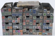WORLD - General & Miscellaneous Lots: ACCUMULATION of collector's duplicates mostly off-paper, predominantly Australian decimals, some partially sorted into plastic containers, also KGVI & QEII pre-decimals many sorted by issue into matchboxes, plus forei - 2