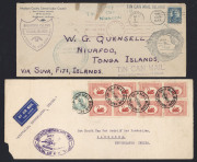 AUSTRALIA: Aerophilately & Flight Covers: 1931-34 small collection with 1931 Australia-Java (AAMC.204) franked with 1/- Roo & WA Centenary 1½d x8, 1934 Australia-Papua or Australia-New Guinea (AAMC.390-392) flights (6) with a variety of frankings; also u - 2