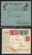 WORLD - General & Miscellaneous Lots: ADVERTISING COVERS & STATIONERY: Attractive range in album, including US 2c Wrapper for W.H.Flatt, Manufacturer of Carriages; F. Waldbauer, Stuttgart (cases & luggage) envelope; Vichy Mineral Water advertising card;&nbsp;p - 2