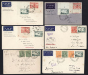 AUSTRALIA: Aerophilately & Flight Covers: 1933-40 group including 1934 MacRobertson Air Race cover (AAMC.438) signed by Kay (Cat. $150); 1934 Melbourne-Portland Autogiro Flight postcard (AAMC.461); 1936 (Oct.2) Adelaide-Renmark group (4) each cover with a - 2