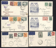 AUSTRALIA: Aerophilately & Flight Covers: 1933-40 group including 1934 MacRobertson Air Race cover (AAMC.438) signed by Kay (Cat. $150); 1934 Melbourne-Portland Autogiro Flight postcard (AAMC.461); 1936 (Oct.2) Adelaide-Renmark group (4) each cover with a - 3