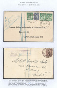 AUSTRALIA: Postal History: EXPRESS DELIVERY SERVICE: 1929-1960s collection on display pages or in cover protectors including 1929 First Flight cover Perth-Adelaide, thence surface to Melbourne endorsed "Express Delivery" corrected franked at 8&frac12;d including - 3