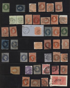 SOUTH AUSTRALIA - Postmarks: POSTMARKS - DIAMOND NUMERALS: collection on Hagners with Rated RRRR: '77', '163' ; Rated RRR: '96' (on 4d Long Tom), '115', '153', '299', '305', Rated RR: '12', '14', '34', '35', '39' (on Customs 4d Departmental), '67', '73' - 3