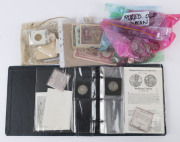 Coins - World: World Array with USA silver 1893, 1941 & 1948 &frac12; dollars plus 1896, 1976 (Bicentennial) & 1984 (Olympics) dollar coins, all with Franklin Mint CofAs; circulated world coins with emissions from Great Britain, NZ, USA, Middle East, etc,; also