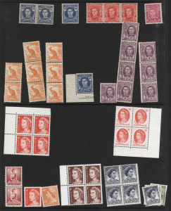 AUSTRALIA: General & Miscellaneous: ACCUMULATION: haphazardly presented with multiples incl. few pre-decimal coil strips, decimals with a few sheetlets; also PAPUA 1917 Surcharges 1d on ½d 'JBC' & 'CA' Monogram strip of 4 & 1919 ½d Bicolour Harrison imprint strip of 3; total Australian decimal face value $75+.