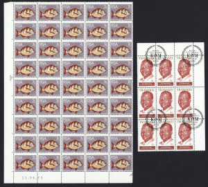 SOUTH AFRICA: 1970s-90s ex-dealer's stock of South African definitives plus Transkei issues housed in two Boga sheet files mostly MUH or CTO with part-sheets, imprint multiples and sets in multiples; mostly fine condition. Large quantity of material to wo