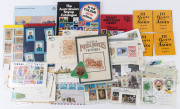 WORLD - General & Miscellaneous Lots: BALANCE OF A COLLECTION: with AUSTRALIA 1990s M/Ss CTO, Israel stamps and few covers, world stamps in packets; also Australia's first $10 polymer banknote (2, 'AA' & 'AB' prefixes) in a single commemorative folder, '1