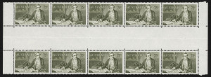 AUSTRALIA: Decimal Issues: 1966-73 (SG.400) 75c Cook, horizontal gutter block yielding 5 vertical gutter pairs; lightly folded in gutters; BW.462ca - Cat.$500+.