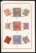 INDIA: 1903 CORONATION DURBAR: nineteen QV issues to 5R and three KEVII to 1a tied by 'CORONATION-DURBAR/DELHI/1JA03/12-NOON/CENTRAL-HEAD-OFFICE' commemorative datestamps to two presentation pages, vendor's identification labels adjacent to stamps, strong - 2