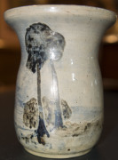 MERRIC BOYD pottery vase with sgraffito and painted landscape decoration, incised "Merric Boyd, Australia, 1928", 17.5cm high, 14.5cm wide - 10