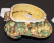 BENDIGO POTTERY, Two Colonial soap dishes with frog decoration, late 19th century, ​7cm high, 14.5cm wide each (2) - 7