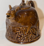 STONE'S BRISTOL POTTERY "Kangaroo" teapot with brown glaze, early 20th century, impressed oval mark to base, 13cm high, 18cm wide - 4