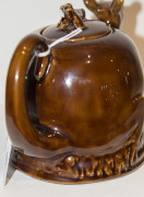 STONE'S BRISTOL POTTERY "Kangaroo" teapot with brown glaze, early 20th century, impressed oval mark to base, 13cm high, 18cm wide - 10