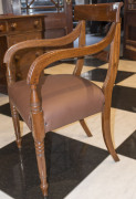 A fine Colonial carver chair, cedar with later brown leather upholstery, New South Wales origin, circa 1835, 51cm across the arms - 6