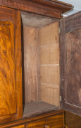 An early Colonial Gentleman's linen press on chest, full cedar construction with shield doors and cock beaded drawers, Tasmanian origin, circa 1840, (missing slides), 224cm high, 140cm wide, 62cm deep - 4