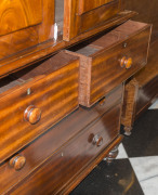 An early Colonial Gentleman's linen press on chest, full cedar construction with shield doors and cock beaded drawers, Tasmanian origin, circa 1840, (missing slides), 224cm high, 140cm wide, 62cm deep - 7