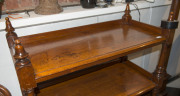 An antique Australian cedar dumbwaiter with ring turned columns and single drawer, circa 1850, 130cm high, 106cm wide, 50cm deep - 3