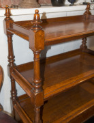 An antique Australian cedar dumbwaiter with ring turned columns and single drawer, circa 1850, 130cm high, 106cm wide, 50cm deep - 4