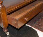 An antique Australian cedar dumbwaiter with ring turned columns and single drawer, circa 1850, 130cm high, 106cm wide, 50cm deep - 7