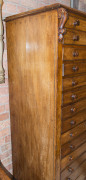 An impressive Colonial solicitors chest comprising of ten single drawers and three double depth drawers with compartments and carved corbels, Australian cedar with Baltic pine secondaries, Melbourne origin, circa 1870, 187cm high, 88cm wide, 82cm deep - 3
