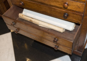 An impressive Colonial solicitors chest comprising of ten single drawers and three double depth drawers with compartments and carved corbels, Australian cedar with Baltic pine secondaries, Melbourne origin, circa 1870, 187cm high, 88cm wide, 82cm deep - 10