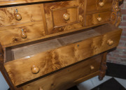 An impressive huon pine chest of 8 drawers with full length carved corbels, Melbourne, Victorian origin, circa 1885, ​144cm high, 121cm wide, 59cm deep - 7