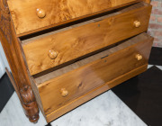 An impressive huon pine chest of 8 drawers with full length carved corbels, Melbourne, Victorian origin, circa 1885, ​144cm high, 121cm wide, 59cm deep - 10