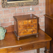 An antique Australian apprentice chest of four drawers, birdseye huon pine and cedar with kauri pine secondary timbers, circa 1875, 35cm high, 39cm wide, 28cm deep - 2