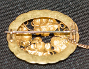 HENRY STEINER antique Australian gold brooch with vine leaf decoration, Adelaide, 19th century, stamped "H. STEINER", ​3.5cm wide - 2