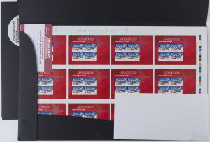 AUSTRALIA: Decimal Issues: 2008 (SG.3038) Aviation: $2 Qantas Airbus A380 imperforate sheets of twelve M/Ss for the left and right panes, housed in acid-free folders, each with CofA, numbered '559' & '560' respectively from a low print run of 750. (24 M/S